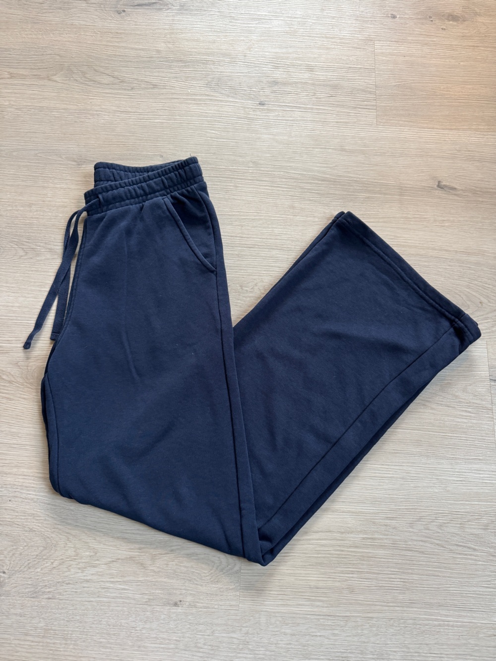 Cozy Navy Wide-Leg Sweatpants - Picture 1 of 4